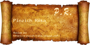 Pinzich Réka névjegykártya